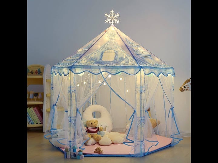 yiimee-princess-play-tent-frozen-toy-for-girls-kids-with-snowflake-lights-playhouse-for-toddlers-ind-1