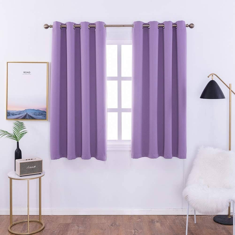 Luxurious Purple Blackout Curtains for Energy Savings and Room Darkening | Image