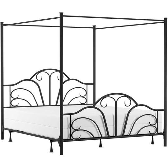 bowery-hill-king-metal-canopy-scrollwork-bed-in-textured-black-1