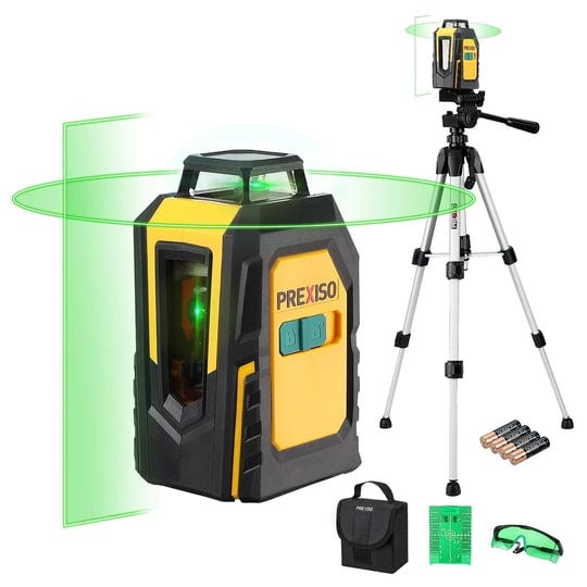 prexiso-360-laser-level-with-tripod-100ft-self-leveling-cross-line-laser-green-horizontal-line-for-c-1