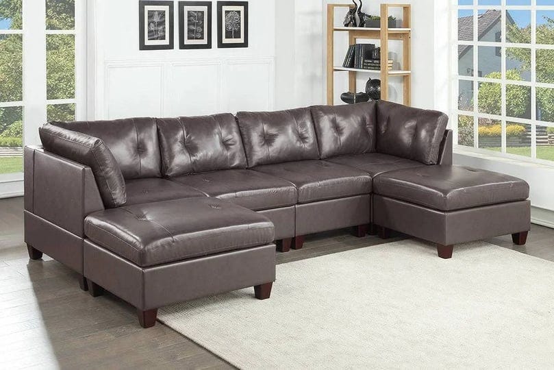 gargi-dark-coffee-leather-modular-sectional-with-ottomans-1