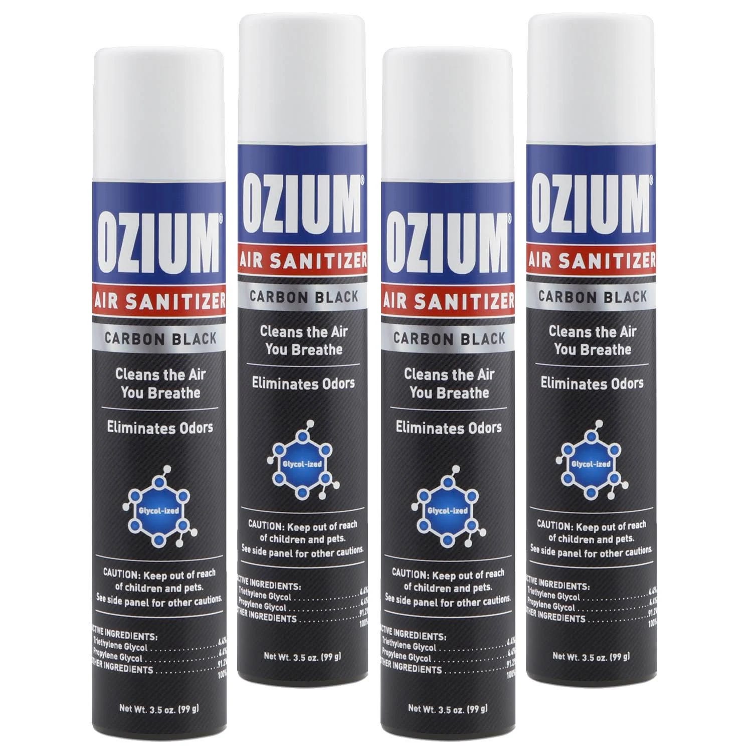 Ozium Carbon Black Air Sanitizer Spray (4-Pack) | Image