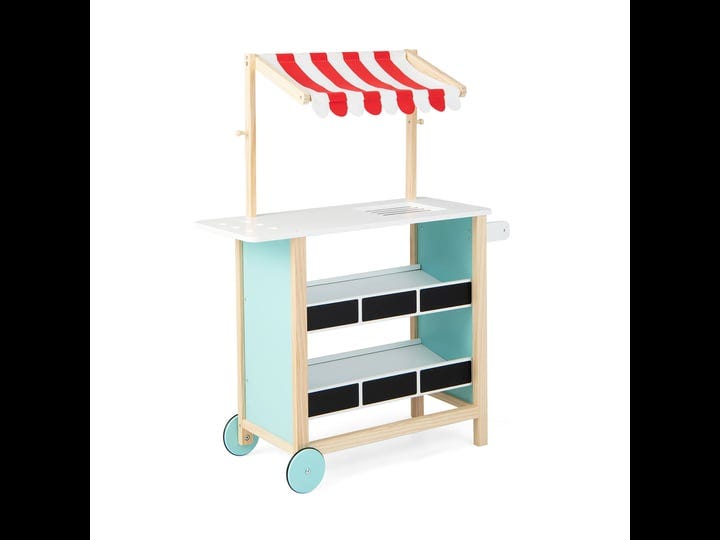 costway-kids-wooden-ice-cream-cart-with-chalkboard-and-storage-1