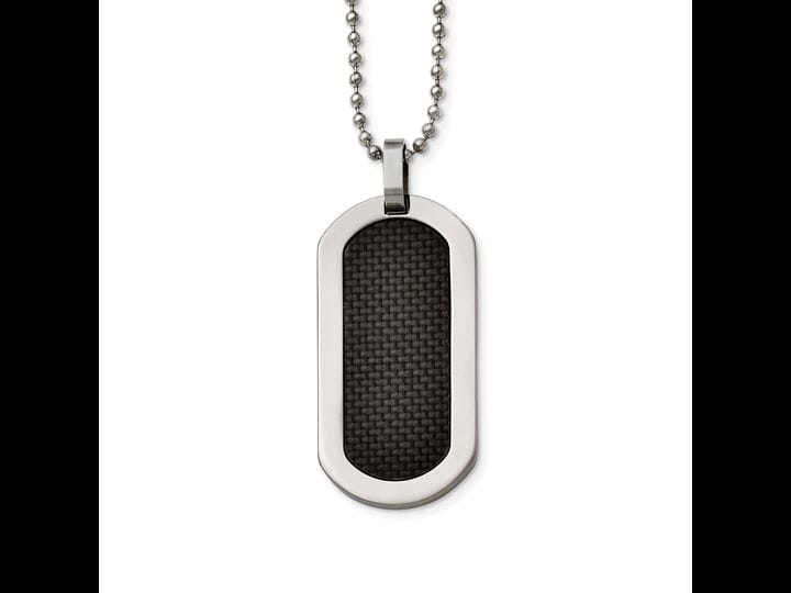 mens-titanium-polished-black-carbon-fiber-dog-tag-necklace-1