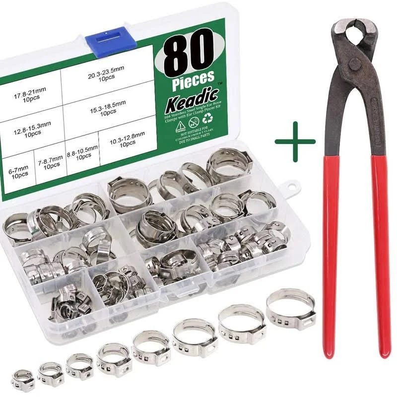 Keadic Stainless Steel PEX Pipe Clamps Assortment | Image