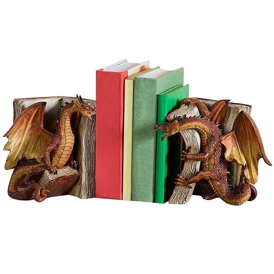 fmxymc-dragon-decorative-bookend-1-pair-vintage-shelf-decor-gothic-dragon-bookends-medieval-evil-dra-1