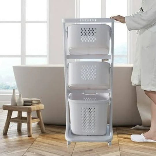 homemart-3-tier-laundry-hamper-basket-sorter-bathroom-organizer-with-wheels-movable-clothes-storage--1