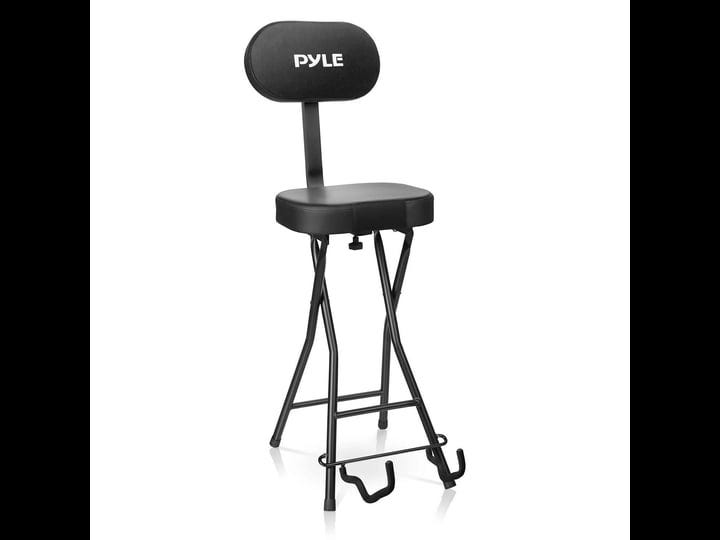 pyle-pyg60-performer-chair-seat-portable-stool-with-adjustable-guitar-stand-1