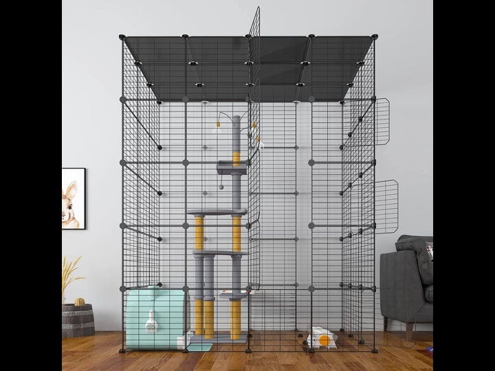 eiiel-large-cat-cage-indoor-cat-playpen-metal-wire-kennels-crate-ideal-for-1-4-cats-54-l-x-41w-x-69--1