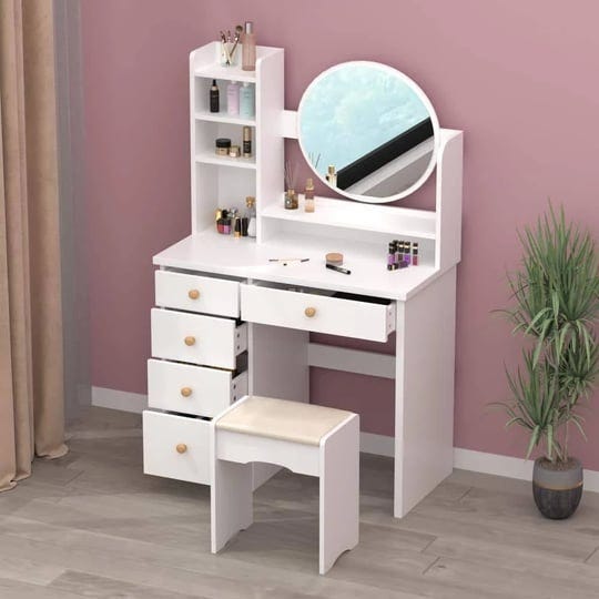 wiawg-5-drawers-white-makeup-vanity-table-set-with-stool-dressing-desk-vanity-wood-with-round-mirror-1