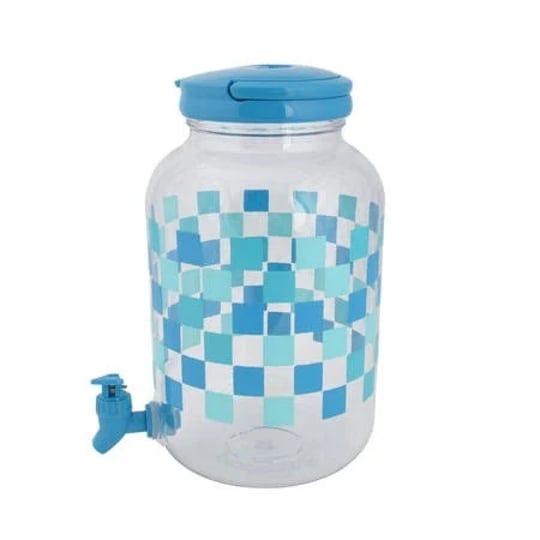 mainstays-1-2-gallon-clear-acrylic-beverage-dispenser-blue-check-print-1