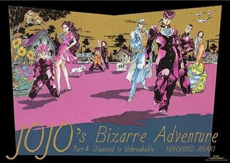 b2-poster-jojos-bizarre-adventure-part-iv-diamond-is-unbreakable-hirohiko-araki-original-art-exhibit-1