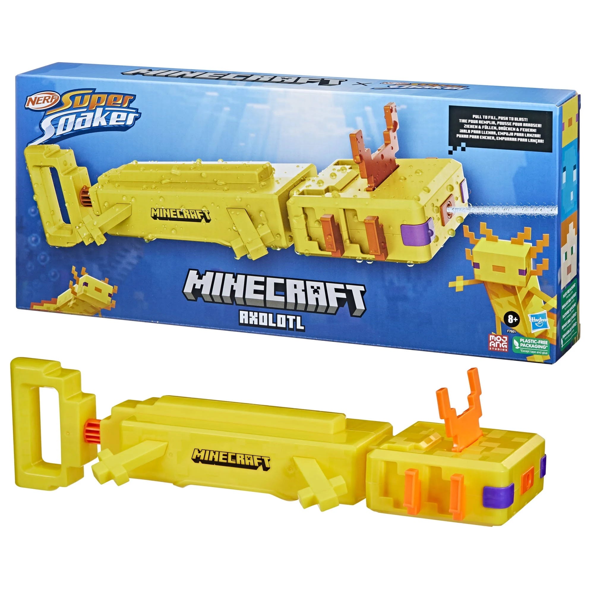 Nerf Minecraft Axolotl Kids Water Blaster (Exclusive) | Image