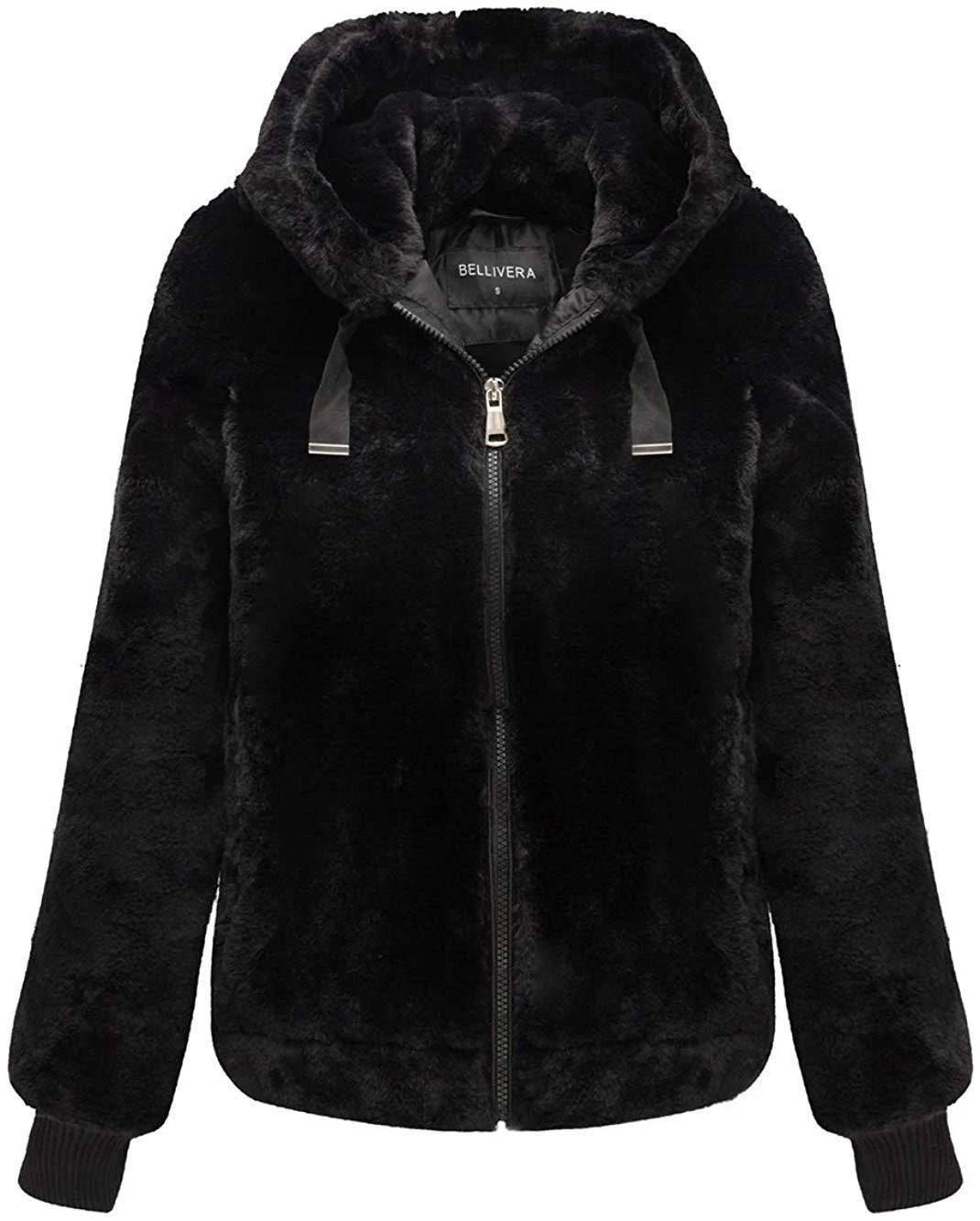 Bellivera Women's Faux Fur Coat with Hidden Pockets | Image