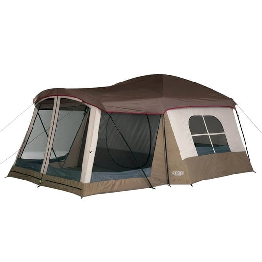 wenzel-klondike-16-x-11-8-person-outdoor-camping-tent-with-screen-room-brown-at-vminnovations-1