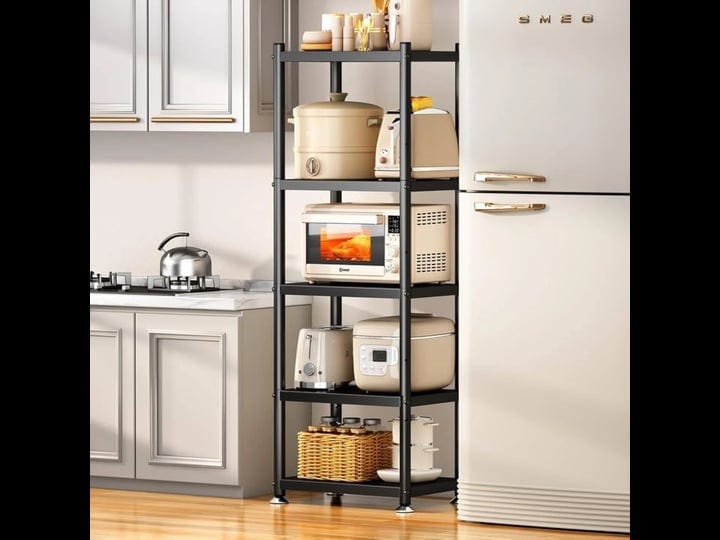 pxrack-5-tier-kitchen-storage-shelves-adjustable-metal-shelves-for-storage-pantry-shelves-with-rolli-1