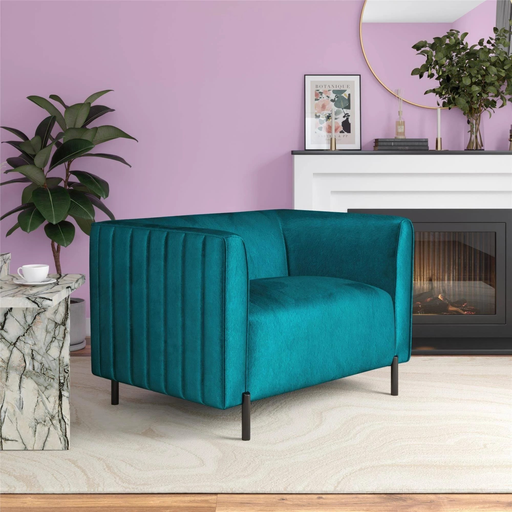 CosmoLiving Emerald Green Accent Chair - Elegant and Comfortable | Image