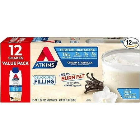 Atkins Creamy Vanilla Protein Shake: Keto-Friendly, Low Carb, and 15g Protein | Image
