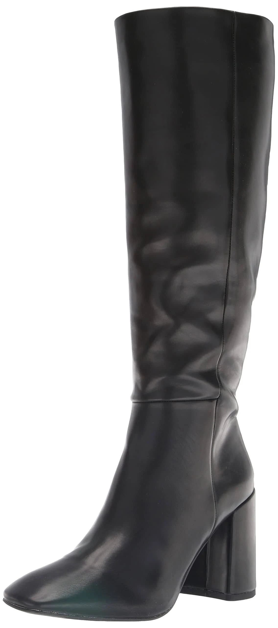 Madden Girl Women's Black Knee High Pull-On Boot with Side Zipper: Stylish and Practical | Image