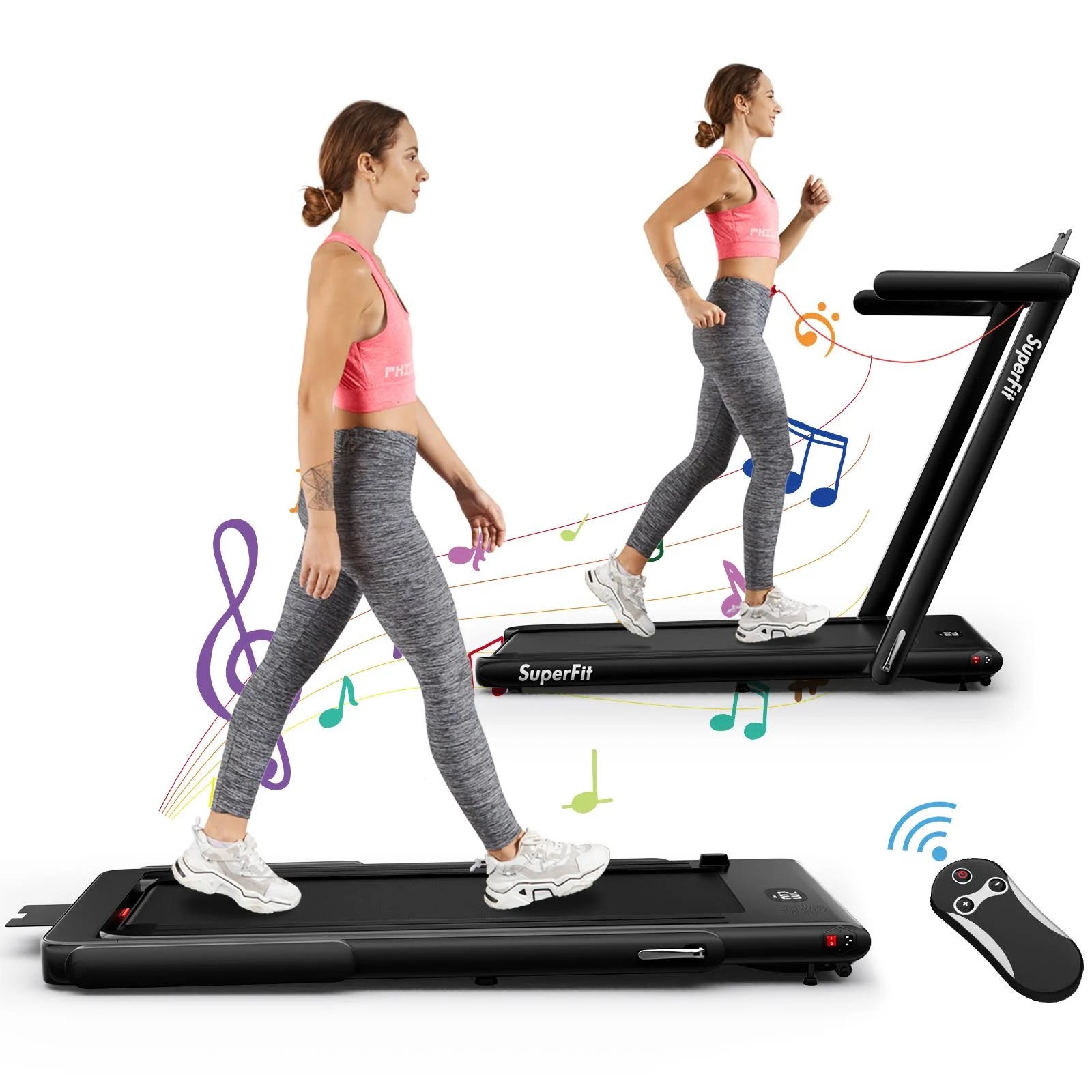 SuperFit 2.25HP 7.5MPH Treadmill with Remote Control and App Control | Image