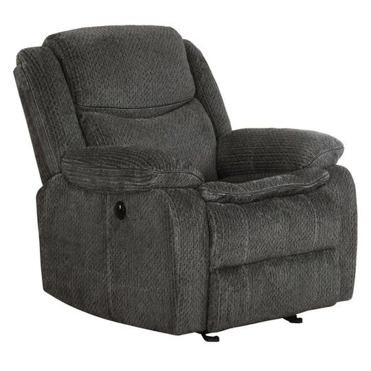 coaster-jennings-charcoal-upholstered-power-glider-recliner-1