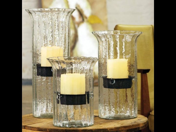 kalalou-ribbed-glass-candle-cylinder-with-rustic-insert-small-1