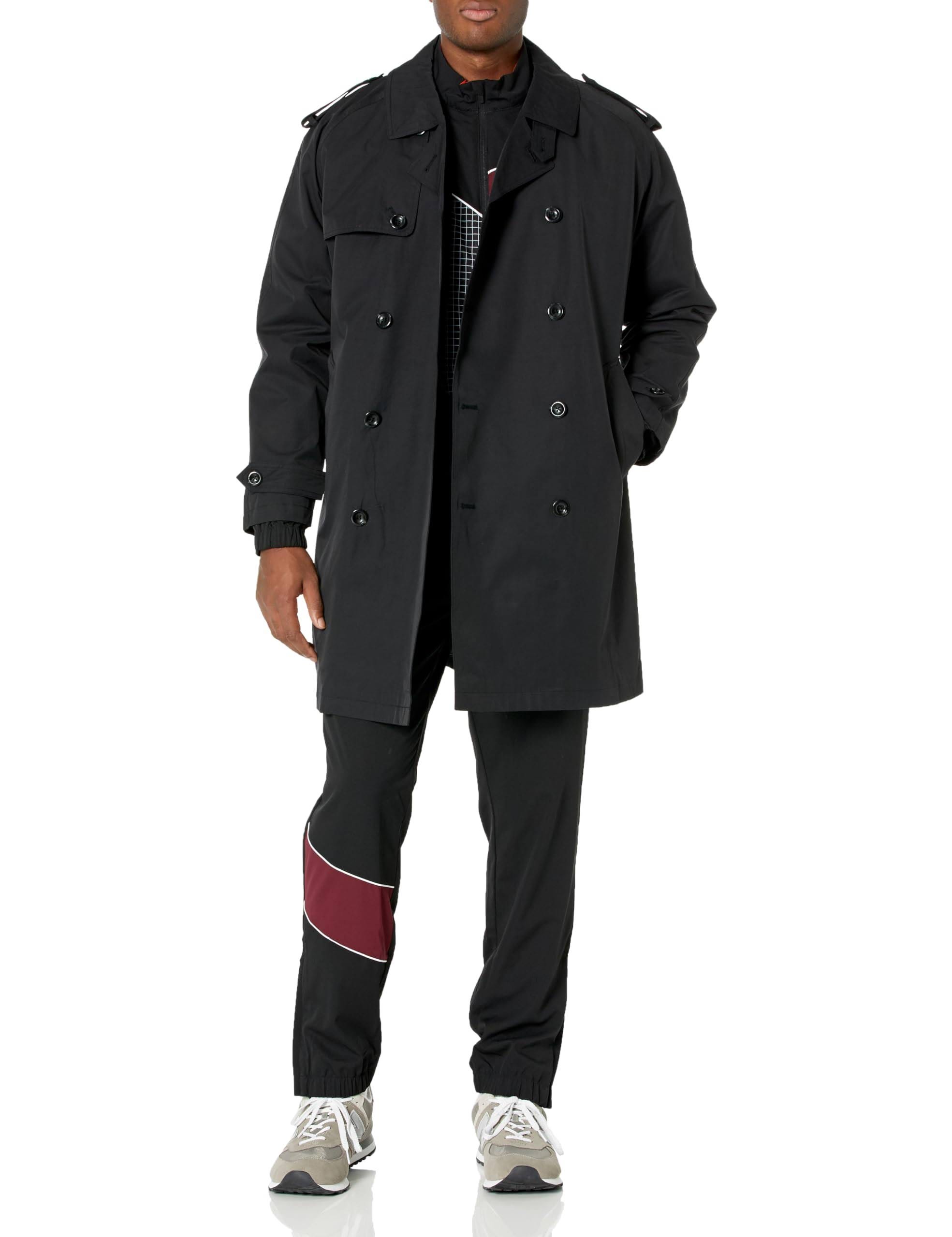 Modern Double-Breasted Trench Coat for Men | Image