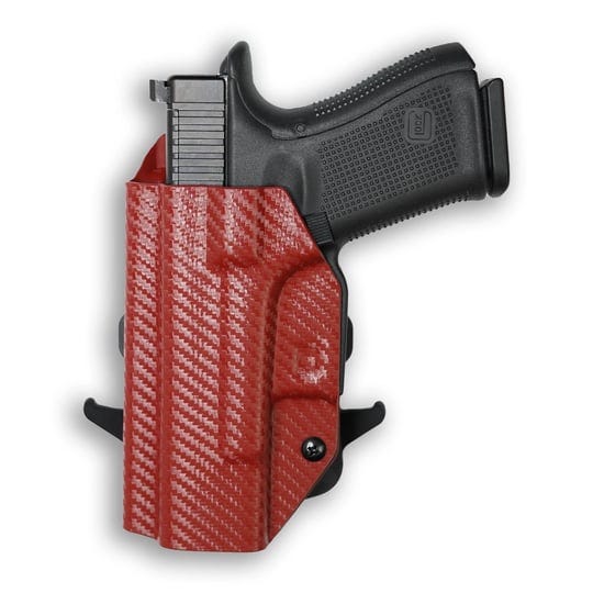 1911-3-25-defender-45acp-no-rail-only-owb-holster-red-carbon-fiber-left-1