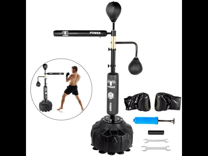 vevor-boxing-speed-trainer-punching-bag-spinning-bar-training-boxing-ball-with-reflex-bar-gloves-sol-1