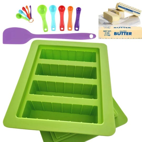 silicone-butter-mold-set-green-holds-8-tablespoons-4oz-standard-butter-stick-size-large-cavity-butte-1