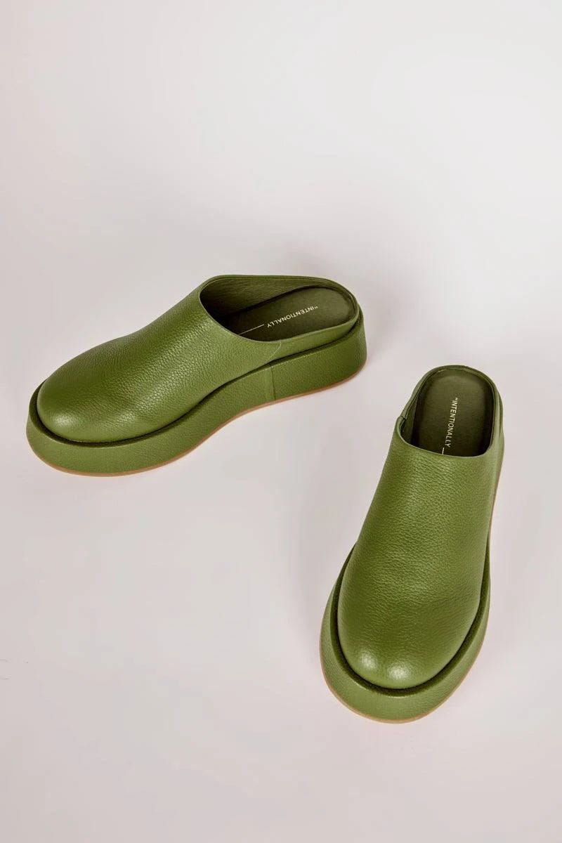 Olive Green Flared Heels for Casual Style | Image