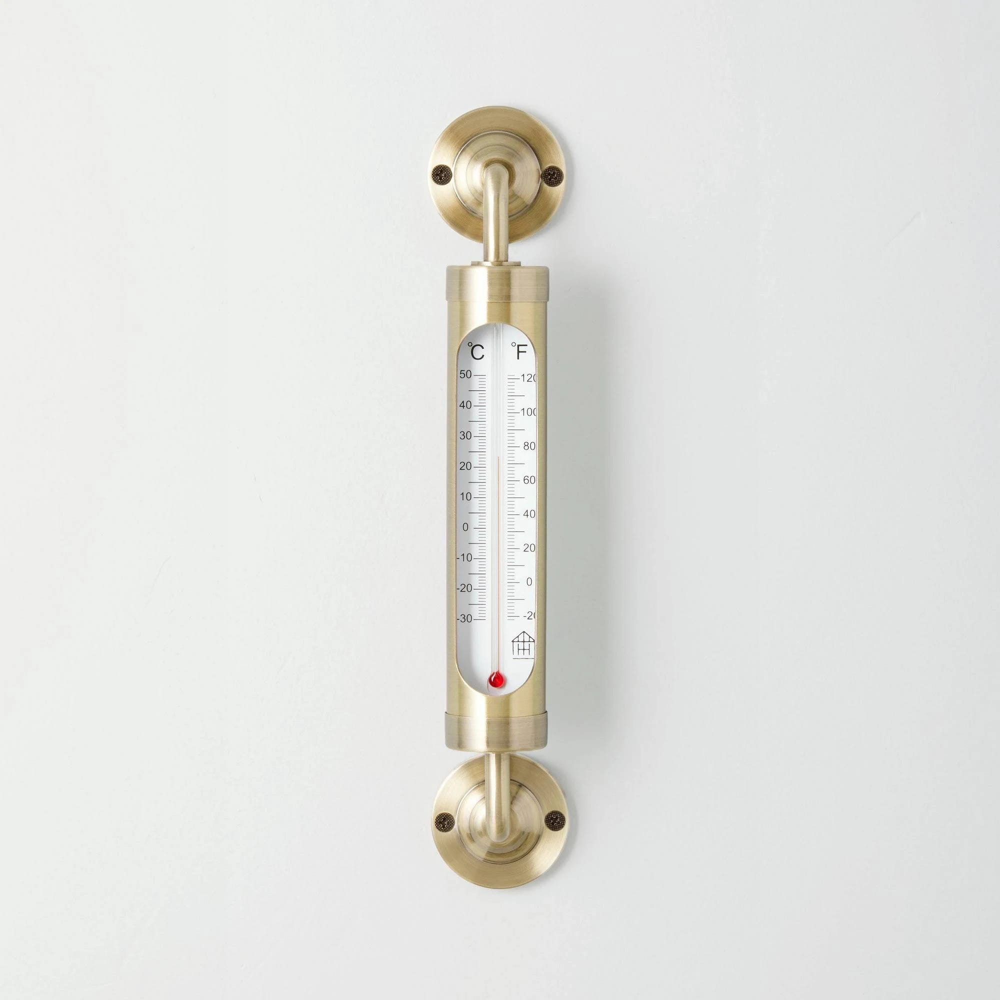 Brass Outdoor Weather Thermometer by Hearth & Hand with Magnolia: Celsius & Fahrenheit Scales | Image