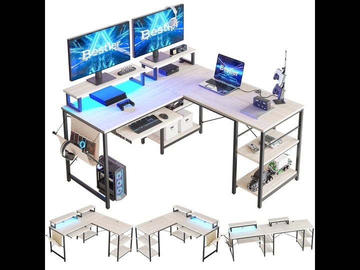 bestier-95-l-shaped-office-desk-with-led-light-gaming-corner-desk-or-2-person-long-table-with-shelve-1