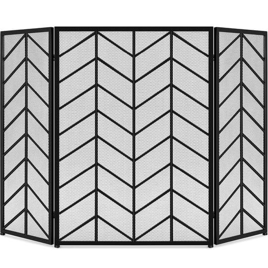 best-choice-products-52x31in-3-panel-iron-chevron-fireplace-screen-spark-guard-w-handles-black-1