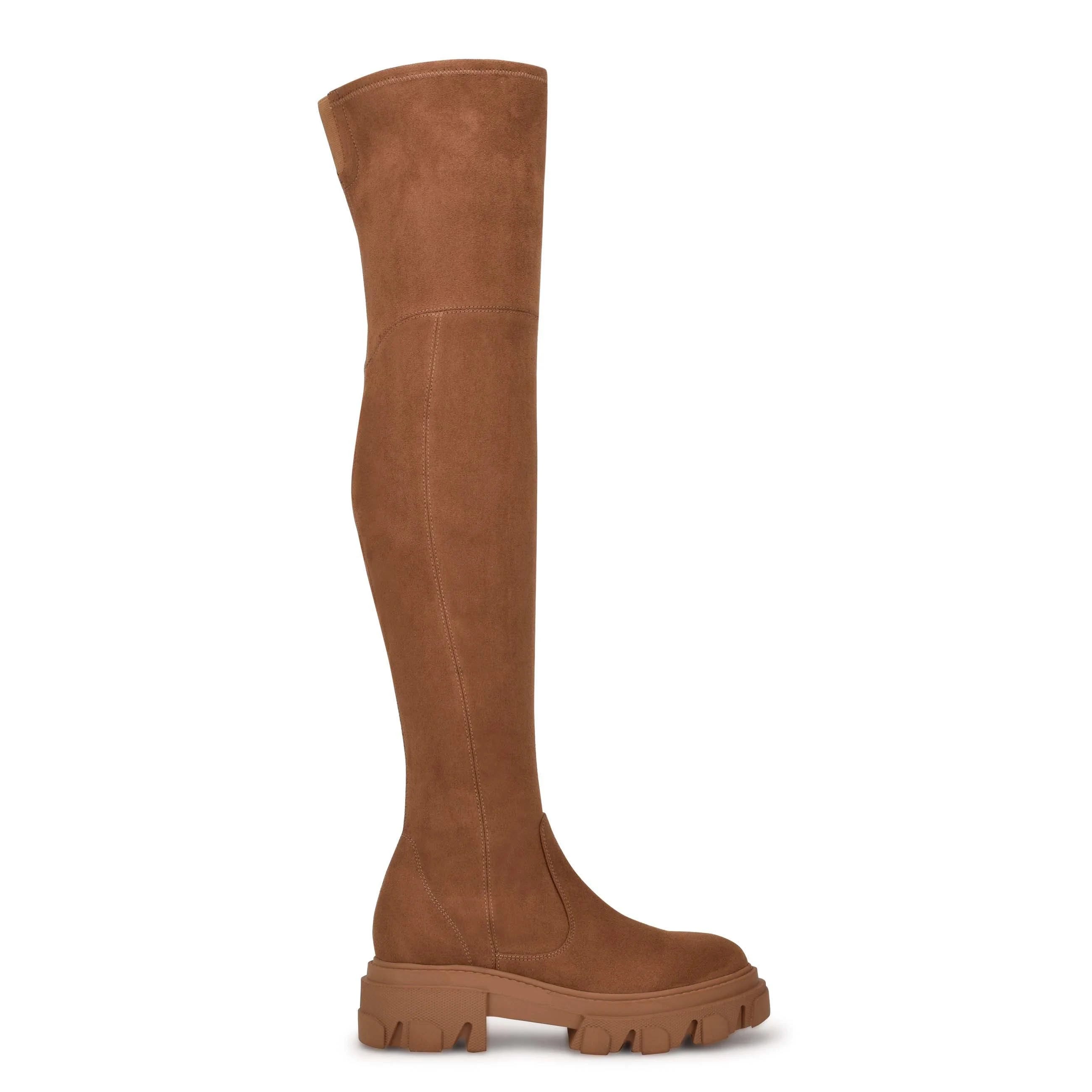 Trendy Tan Chunky Over the Knee Boots by Nine West | Image