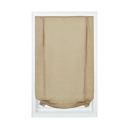 lowes-23-in-x-64-in-linen-light-filtering-cordless-roman-shade-cotton-in-brown-jctusc2364-1