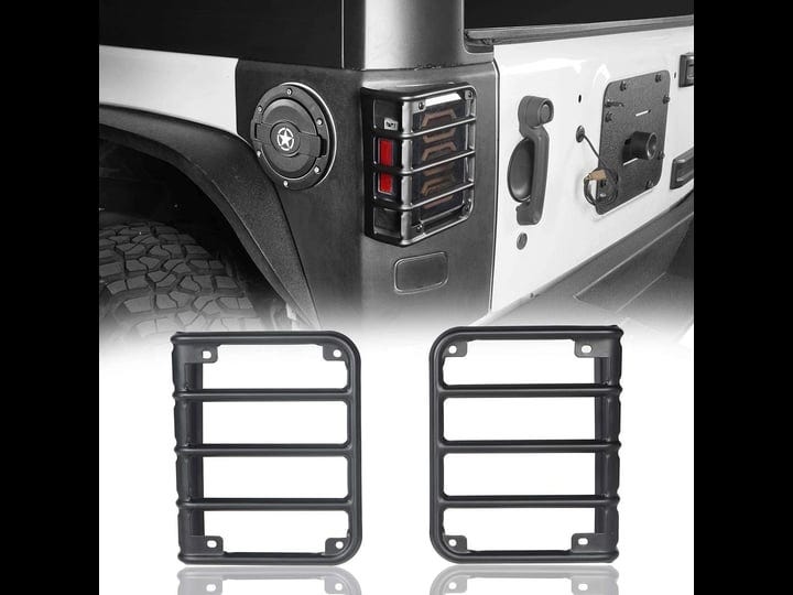 hooke-road-front-headlight-guard-cover-for-jeep-wrangler-tj-1997-2006-matte-black-abs-size-13-other-1