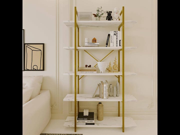 azheruol-5-tiers-bookshelf-organizer-white-faux-marble-shelfmodern-open-display-storage-bookcase-and-1