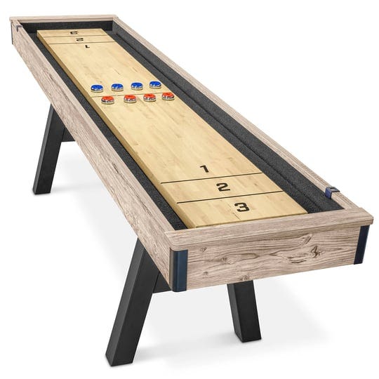 gosports-premium-9-ft-shuffleboard-table-with-8-pucks-shuffleboard-wax-and-brush-brown-1