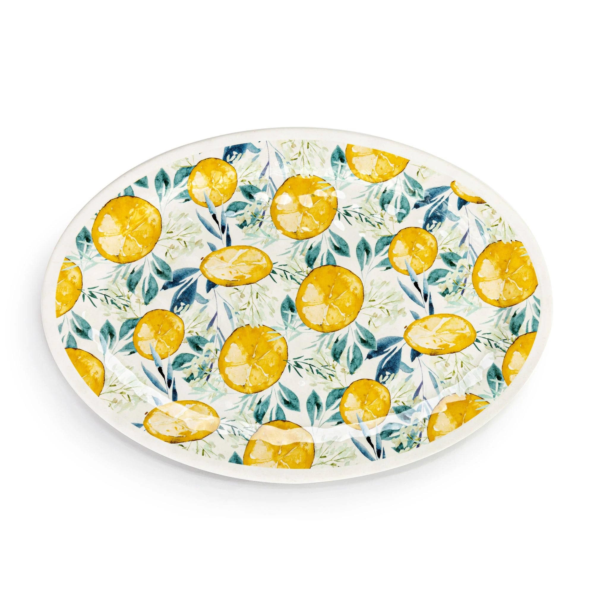 Fun Lemon Melamine Oval Platter Serving Dish | Image
