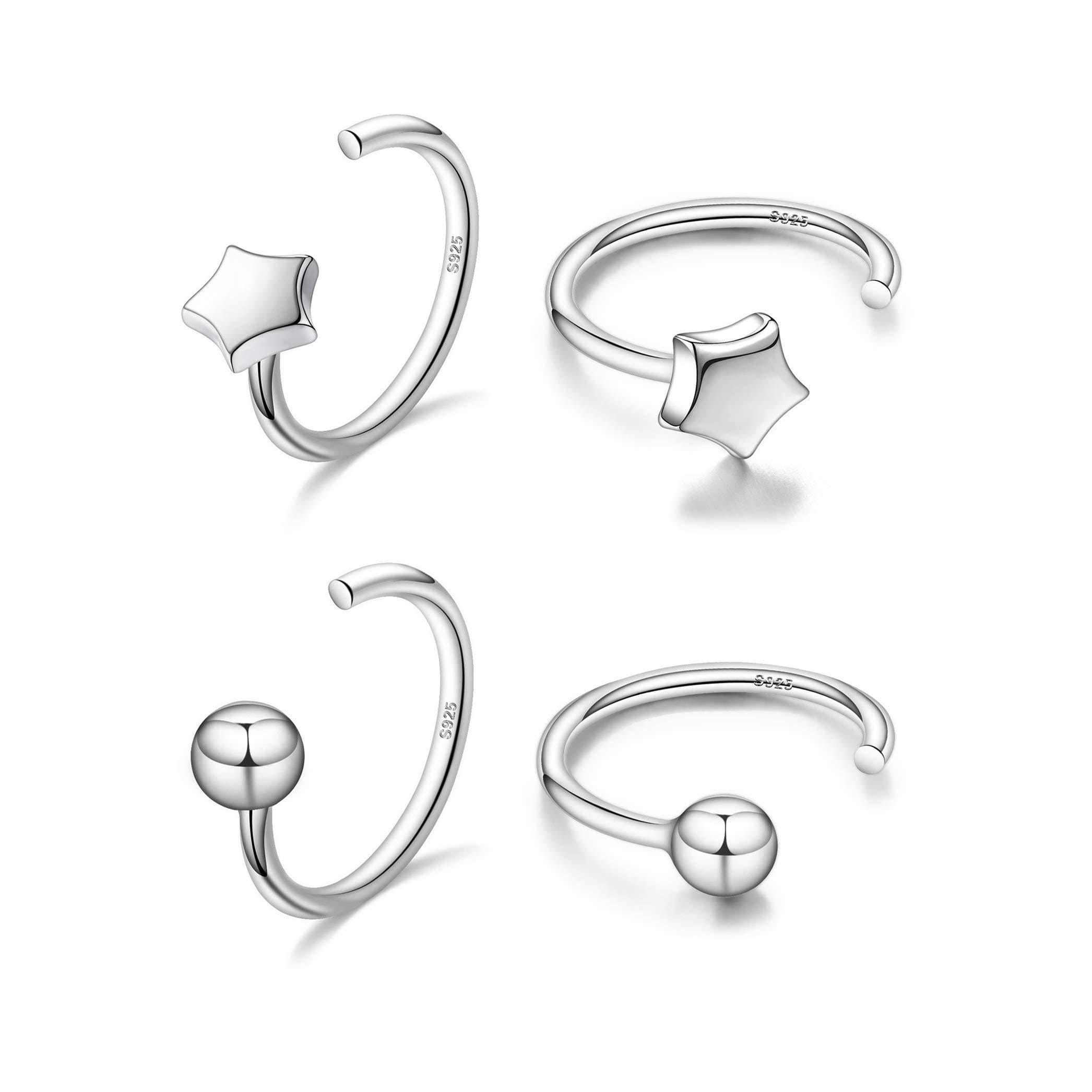 Stylish 925 Sterling Silver Ball Huggie Earrings for Women | Image