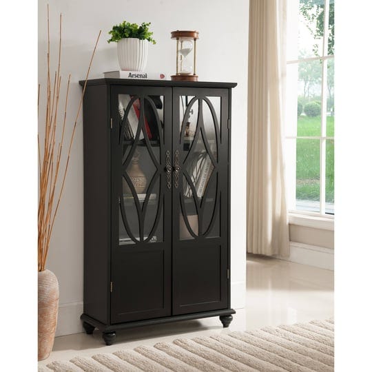 k-b-furniture-black-wood-curio-cabinet-1