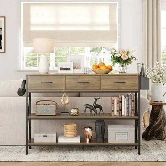 homfa-3-drawers-wood-console-table-with-metal-frame-for-entryway-industrial-sofa-table-with-3-tier-s-1