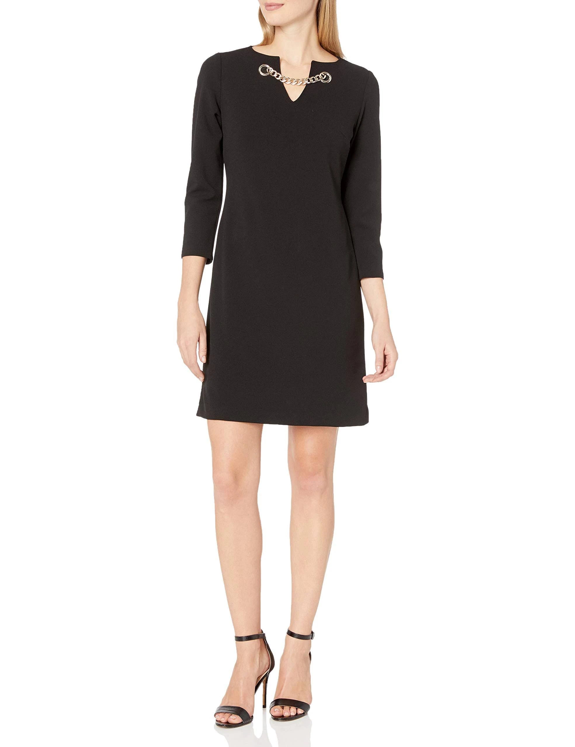 Stylish Tommy Hilfiger Women's Grommet-Neck Shift Dress - Timeless Classic for Any Occasion | Image