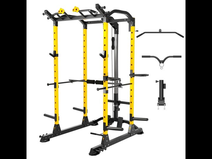 toughfit-power-cage-1000lbs-squat-rack-with-weights-and-bar-set-multi-function-power-rack-weight-cag-1