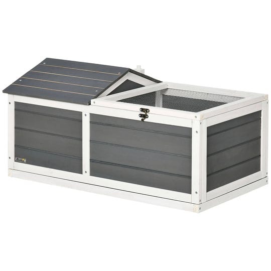 pawhut-34-wooden-tortoise-habitat-tortoise-enclosure-with-hide-shelter-and-run-openable-top-tray-ind-1