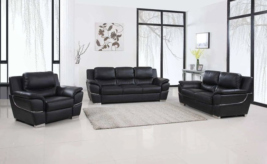 leather-match-upholstered-3-piece-living-room-sofa-set-black-1