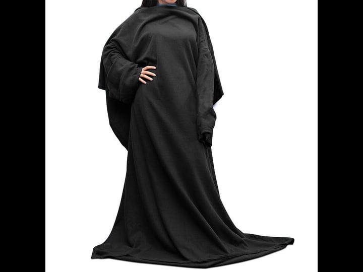 wearable-fleece-blanket-with-sleeves-microplush-lightweight-black-1