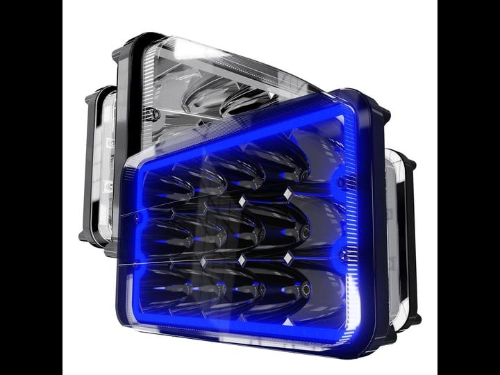 rolinger-4pcs-4x6-led-headlight-assemblies-hi-lo-sealed-beam-with-blue-halo-lights-rectangular-h4651-1