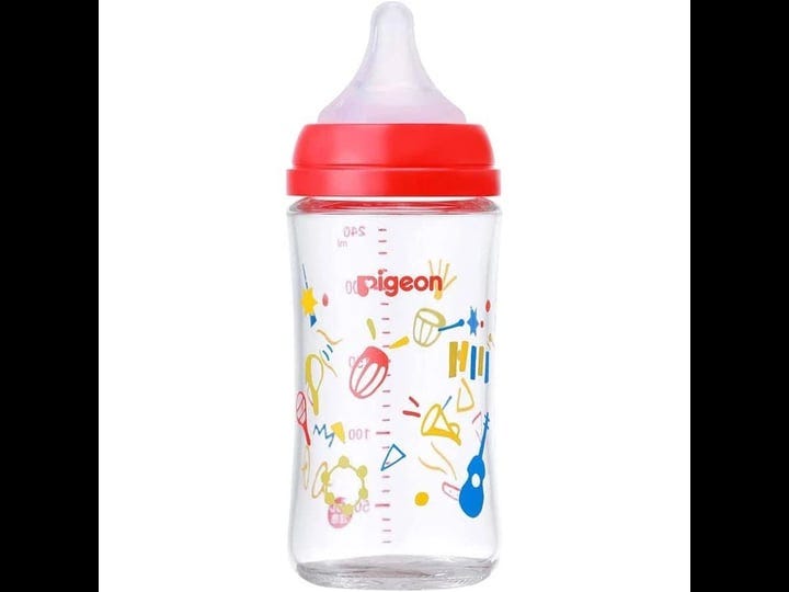 pigeon-heat-resistant-glass-feeding-bottle-240ml-with-sizem-teat-music-pattern-1